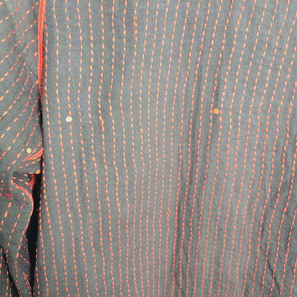 Mieko Mintz Short Kantha Open Kimono Jacket Reversible Lagenlook OS - Picture 8 of 8